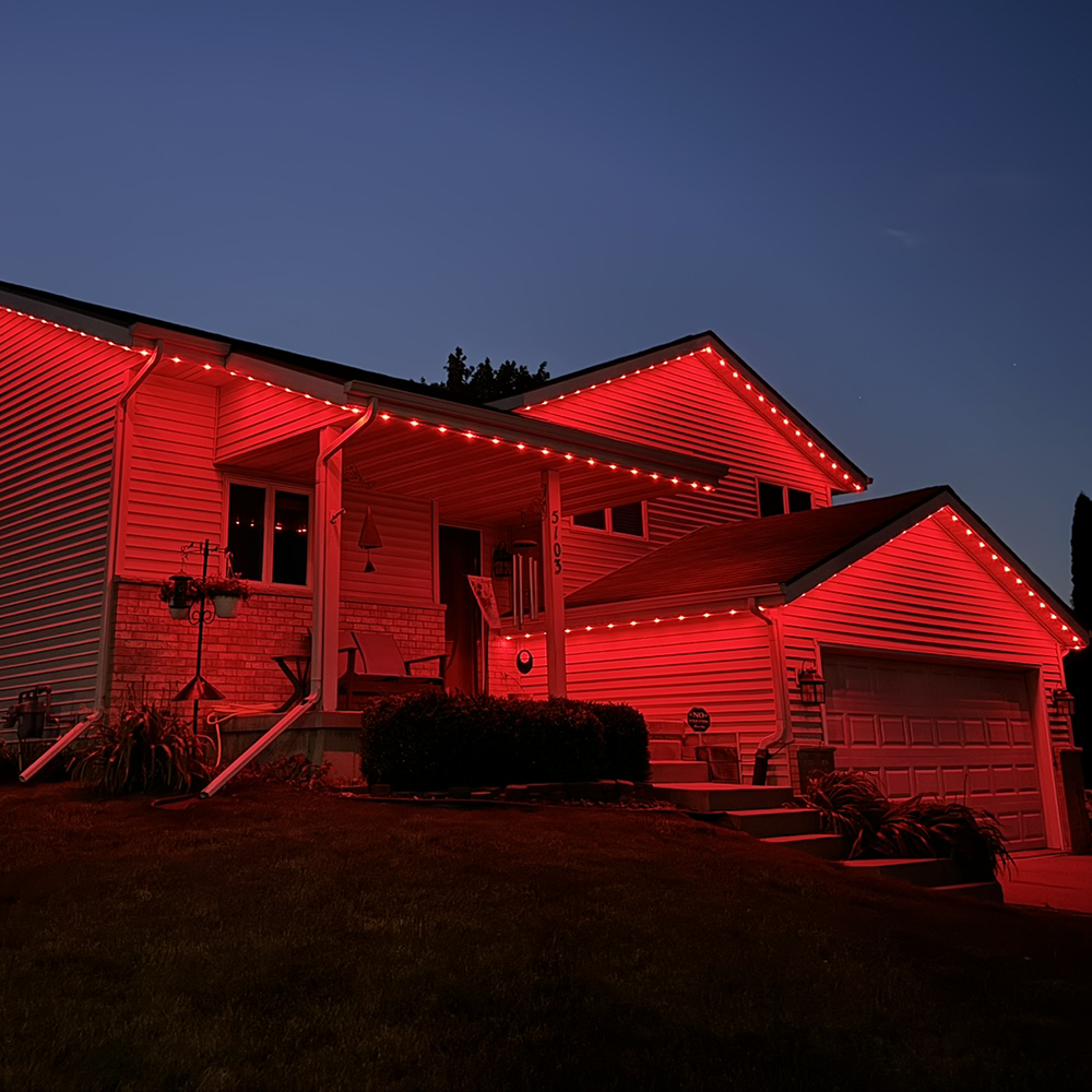 Permanent RGB Lighting Installation in Madison, Wisconsin from Lang Lighting & Decor (Inception Lighting | Bluehopper Lighting)